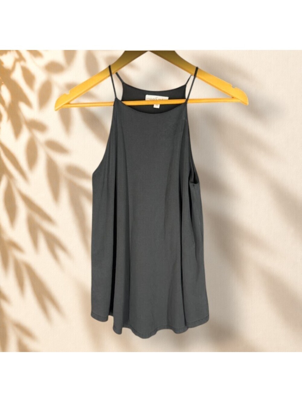 Moa Moa Blouse Women XS Black Sleeveless Spaghetti Strap Casual Solid Stretch